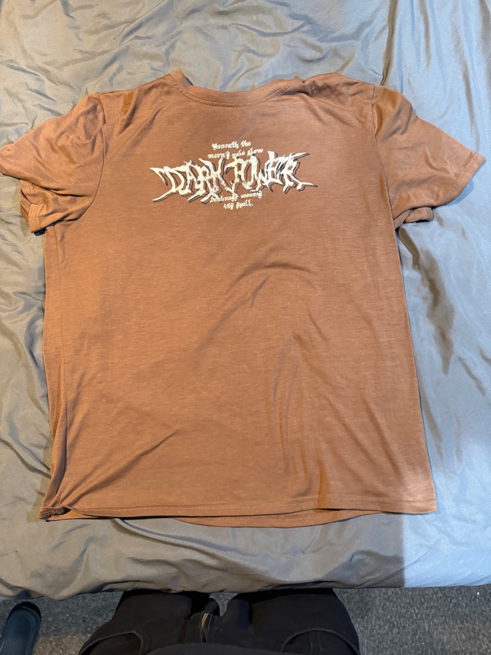 ROMWE Men's Rust Brown Graphic Short Sleeve Tee